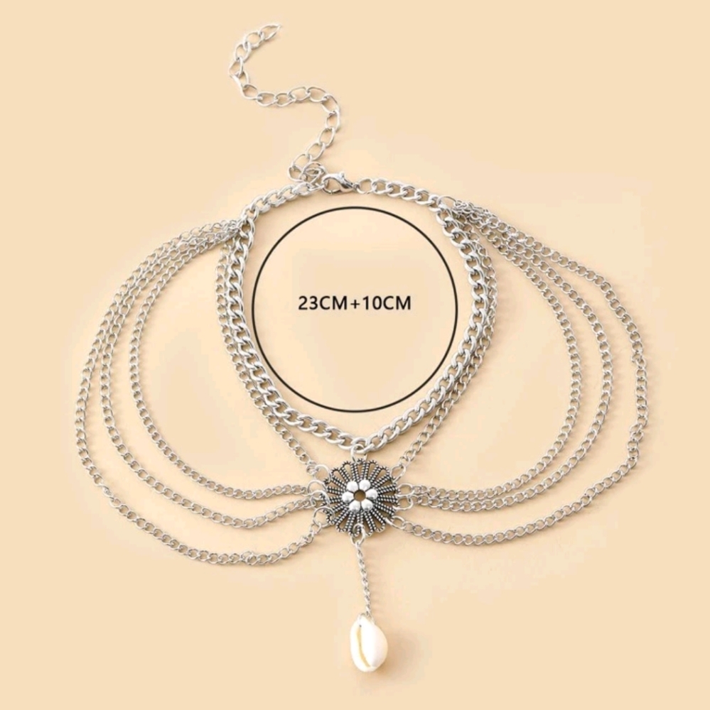 Boho Chain Shell Ankle Bracelet - Picture 3 of 3